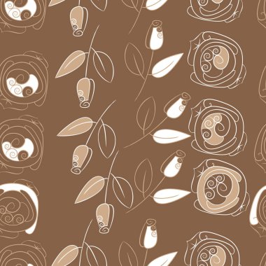 Soyut basit gül çiçeklerdikişsiz desen