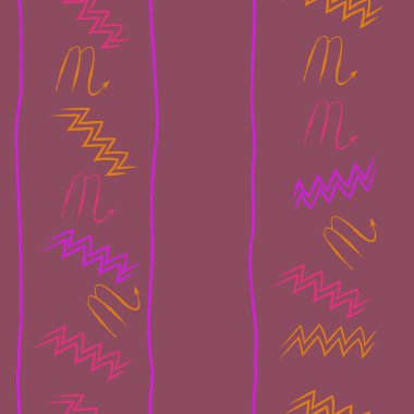 Soyut basit kaligrafi dikişsiz desen