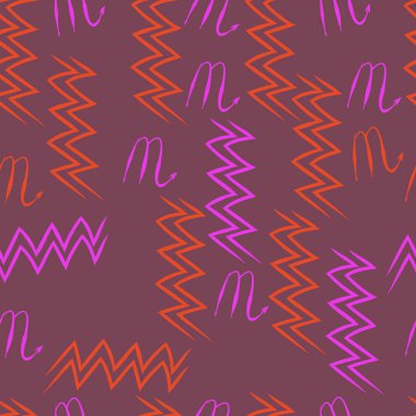 Soyut basit kaligrafi dikişsiz desen