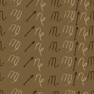 Soyut basit kaligrafi dikişsiz desen