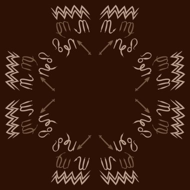 Soyut basit kaligrafi ve okların kusursuz deseni