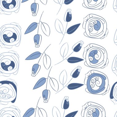 Soyut basit gül çiçeklerdikişsiz desen