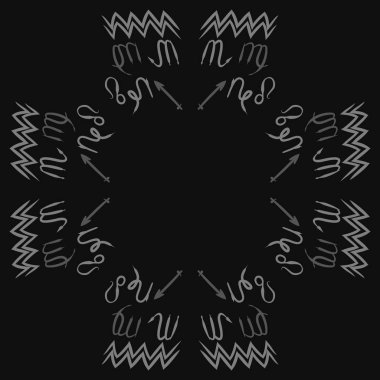 Soyut basit kaligrafi ve okların kusursuz deseni