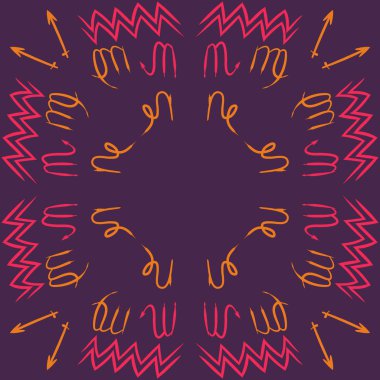 Soyut basit kaligrafi dikişsiz desen