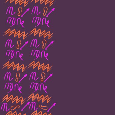 Soyut basit kaligrafi dikişsiz desen