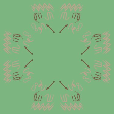 Soyut basit kaligrafi ve okların kusursuz deseni