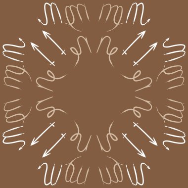 Soyut basit kaligrafi dikişsiz desen