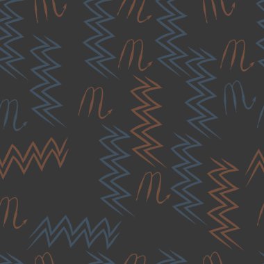 Soyut basit kaligrafi dikişsiz desen