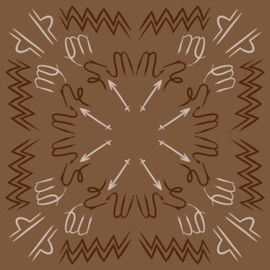 Soyut basit kaligrafi dikişsiz desen