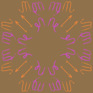 Soyut basit kaligrafi dikişsiz desen