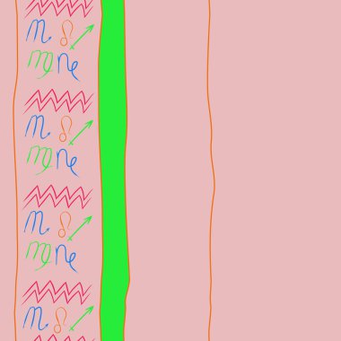 Soyut basit kaligrafi ve dalgaların kusursuz deseni