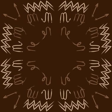 Soyut basit kaligrafi dikişsiz desen