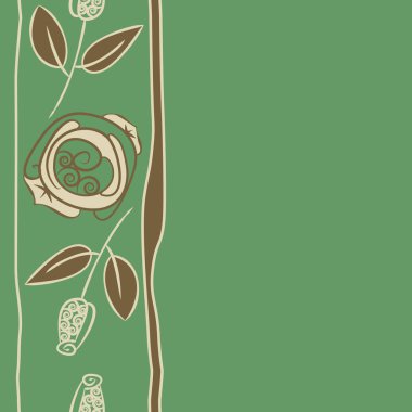 Yaprakları ile soyut basit gül çiçekler Dikişsiz desen