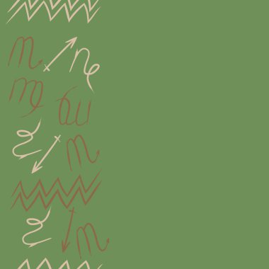 Soyut basit kaligrafi dikişsiz desen