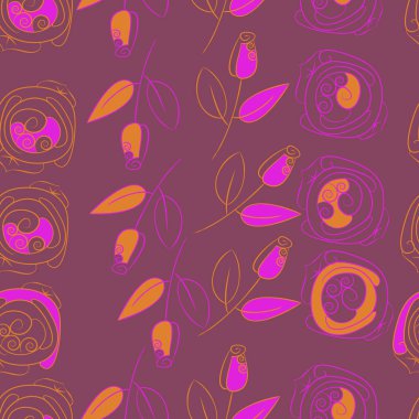 Soyut basit gül çiçeklerdikişsiz desen