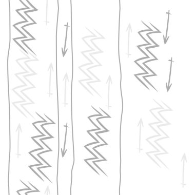 Zodyak işaretleri, doodles, nesne, İkizler, kova, çizgili, nokta, kopya alanı Dikişsiz dikey desen. Vektör çizimi