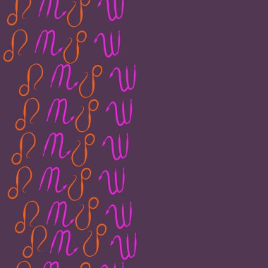 Soyut basit kaligrafi dikişsiz desen