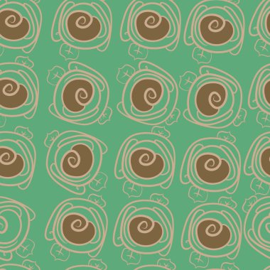 çiçek motifi, stilize pembe, spiraller, yapraklar, şeritler, noktalar, delik, kopya alanı dikişsiz desen.