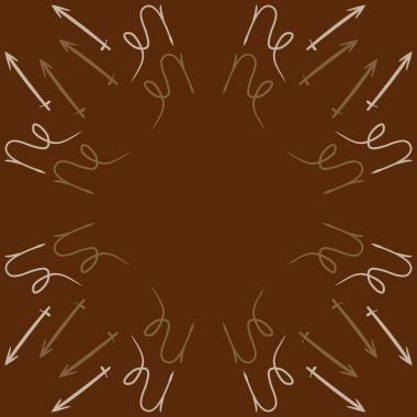 Soyut basit kaligrafi ve okların kusursuz deseni