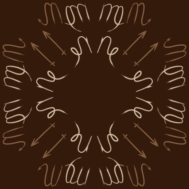 Soyut basit kaligrafi dikişsiz desen