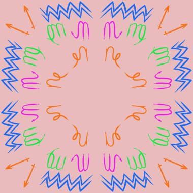 Soyut basit kaligrafi dikişsiz desen