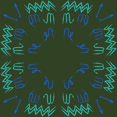 Soyut basit kaligrafi dikişsiz desen