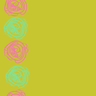 Dikişsiz soyut renkli çiçek deseni