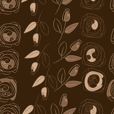 Soyut basit gül çiçeklerdikişsiz desen