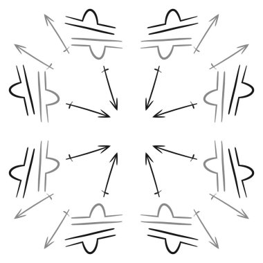 Zodiac Signs, doodle, Libra, Stripes, kopya alanı Dikişsiz deseni