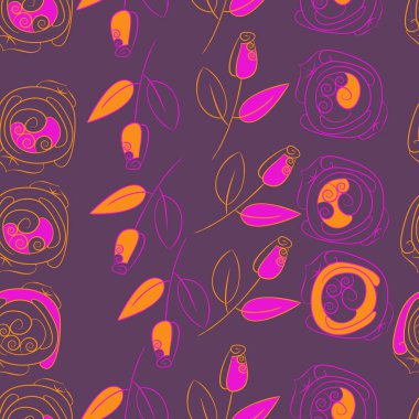 Soyut basit gül çiçeklerdikişsiz desen