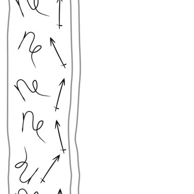 Soyut basit kaligrafi dikişsiz desen