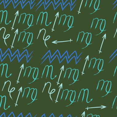 Soyut basit kaligrafi dikişsiz desen