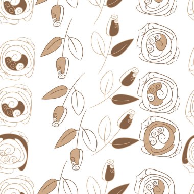 Soyut basit gül çiçeklerdikişsiz desen