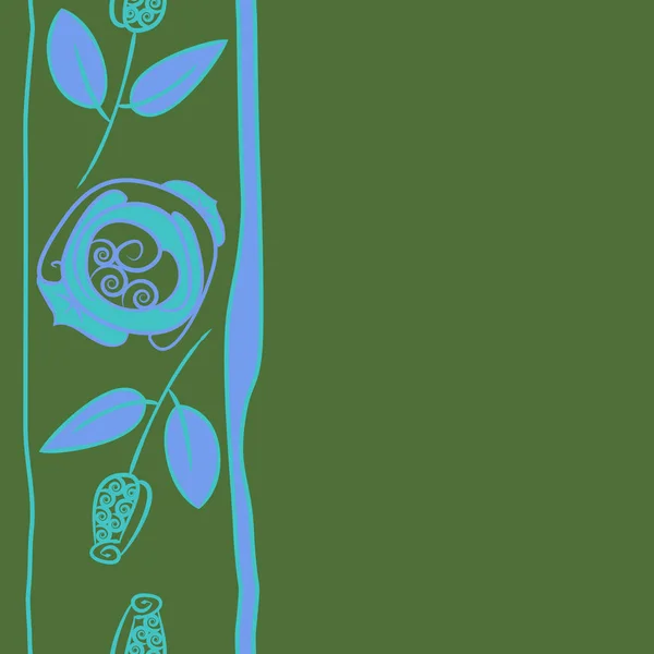 Sömlösa Mönster Abstrakta Enkla Rosor Blommor Med Löv — Stock vektor