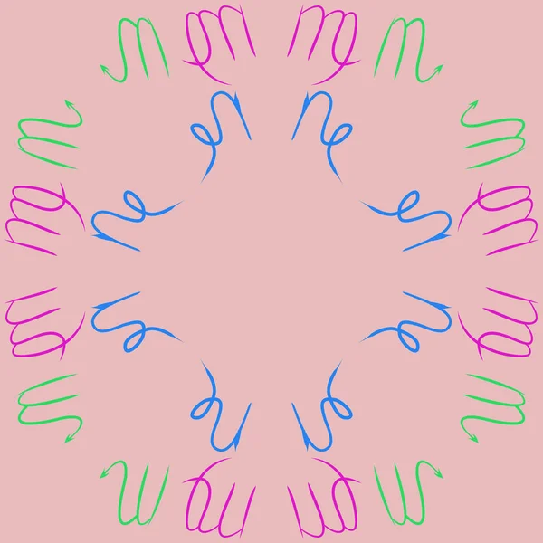 Patrón Circular Signos Del Zodiaco Garabatos Cáncer Escorpio Espacio Para — Archivo Imágenes Vectoriales