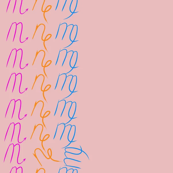  burçlar, doodle, akrep, kopya alanı desen. 