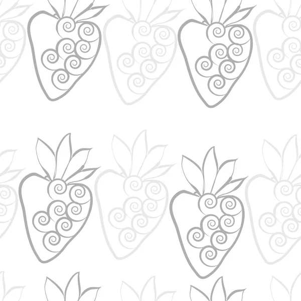 Çilekli kusursuz desen, vektör illüstrasyonu