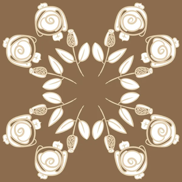 Soyut basit güller ile dikişsiz desen