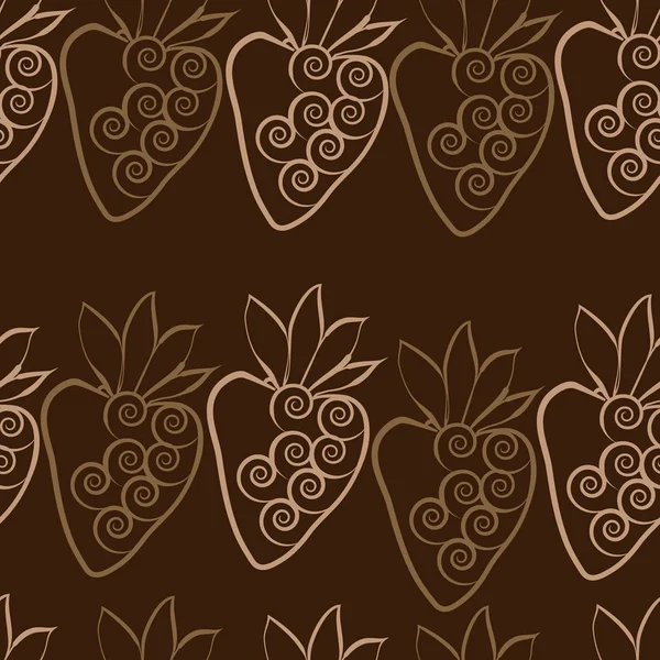 Çilekli kusursuz desen, vektör illüstrasyonu