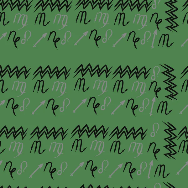 Burçlar, doodles, aslanlar, oğlak, kova, başak, yay, akrep dikişsiz desen. 