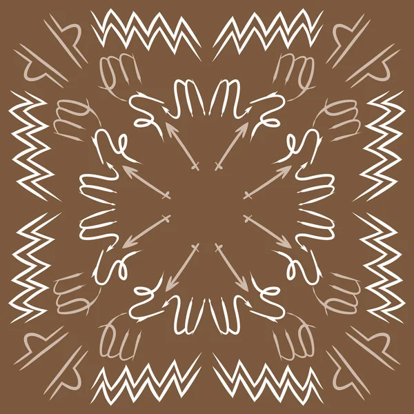 Soyut basit kaligrafi dikişsiz desen