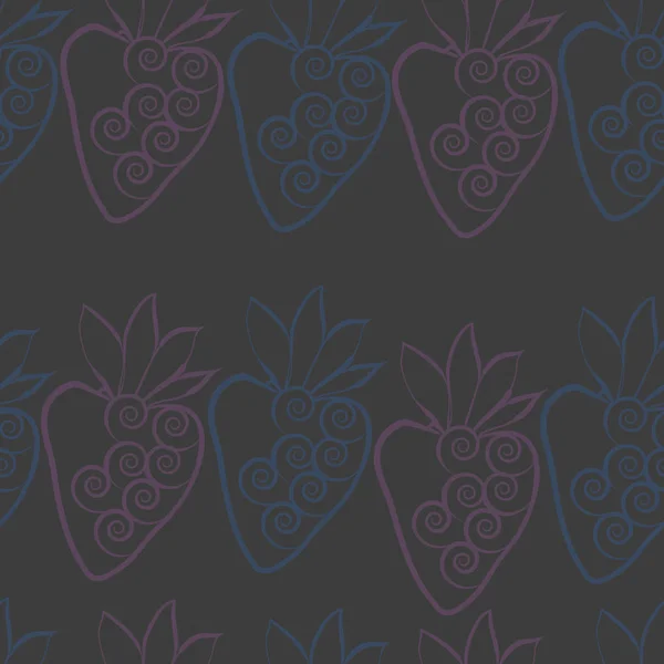 Seamless Pattern Strawberries Vector Illustration — Stock Vector