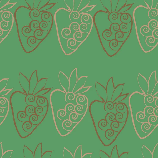 Çilekli kusursuz desen, vektör illüstrasyonu