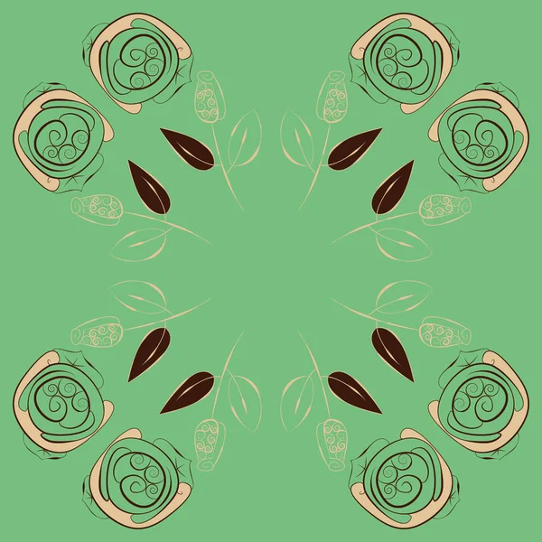Seamless Pattern Abstract Simple Roses — Stock Vector