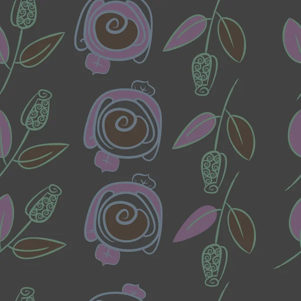 抽象简单玫瑰的无缝图案 — 图库矢量图片