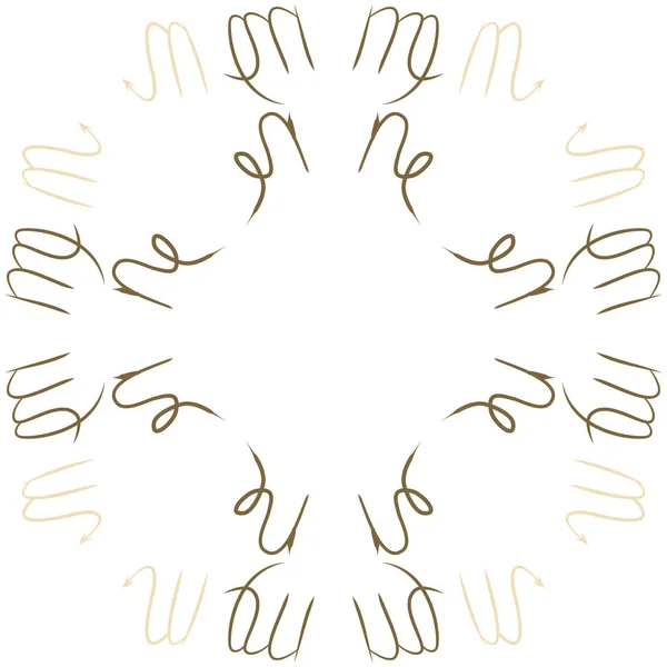 Patrón Circular Signos Del Zodiaco Garabatos Cáncer Escorpio Espacio Para — Archivo Imágenes Vectoriales