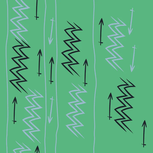 Padrão Vertical Sem Costura Signos Zodíaco Doodles Objeto Gêmeos Aquário — Vetor de Stock