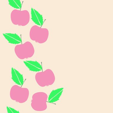 Elma ve yaprakları ile soyut arka plan