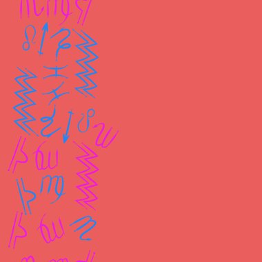 Zodiac Signs Dikişsiz desen. Vektör Illustration