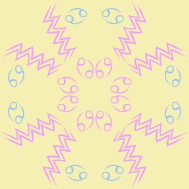 Burç işaretleri ile soyut desen, vektör illüstrasyon